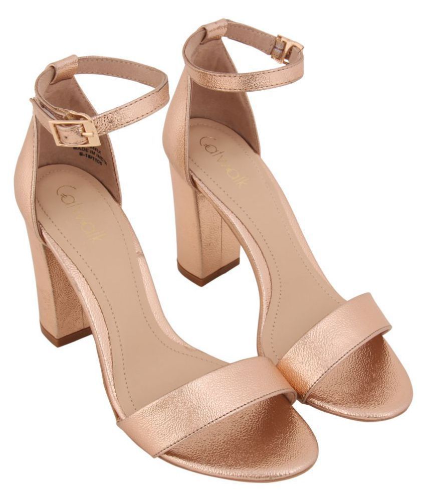 dsw gold block heels