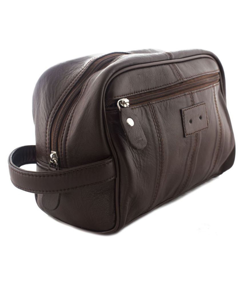     			Aspen Leather Brown SHAVING KIT BAG