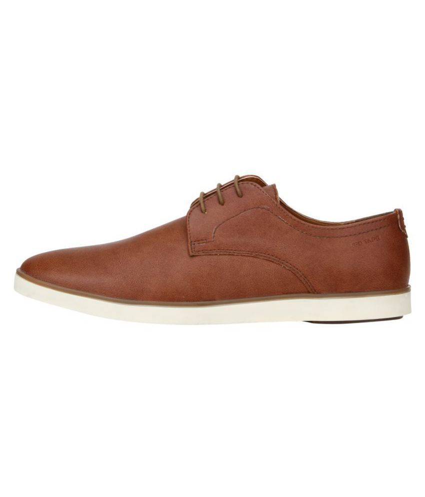 red tape tan color shoes