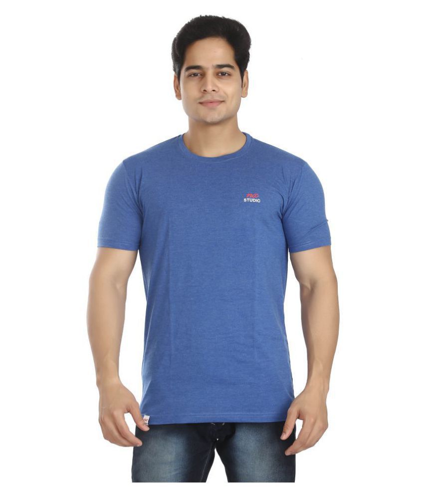     			Awack Blue Half Sleeve T-Shirt