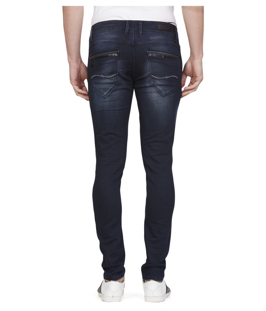 mens blue super skinny jeans