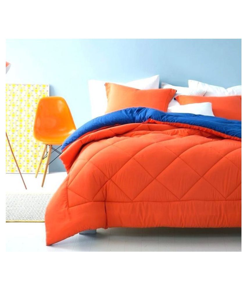 AVI Single Polyester Plain Orange Comforter Buy AVI Single Polyester