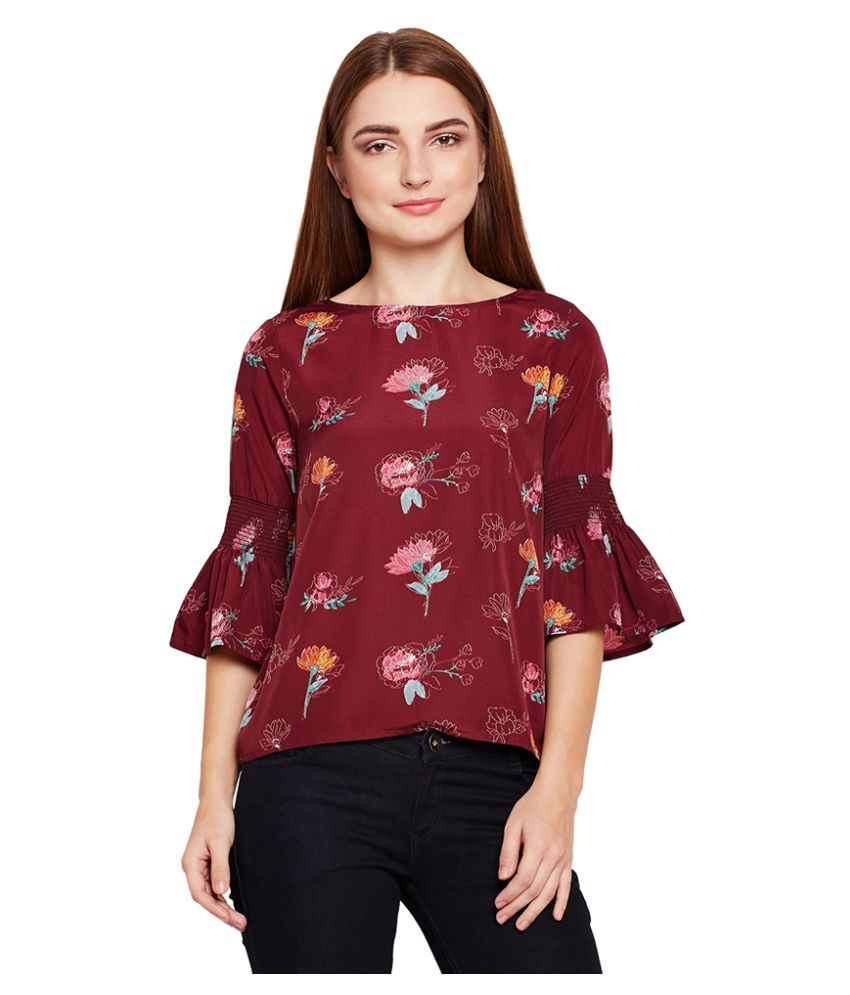     			Oxolloxo - Maroon Polyester Women's Regular Top ( Pack of 1 )