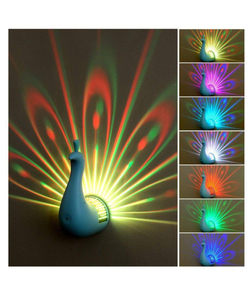 UNIQUE KART Peacock LED Wall Light USB Projector Night