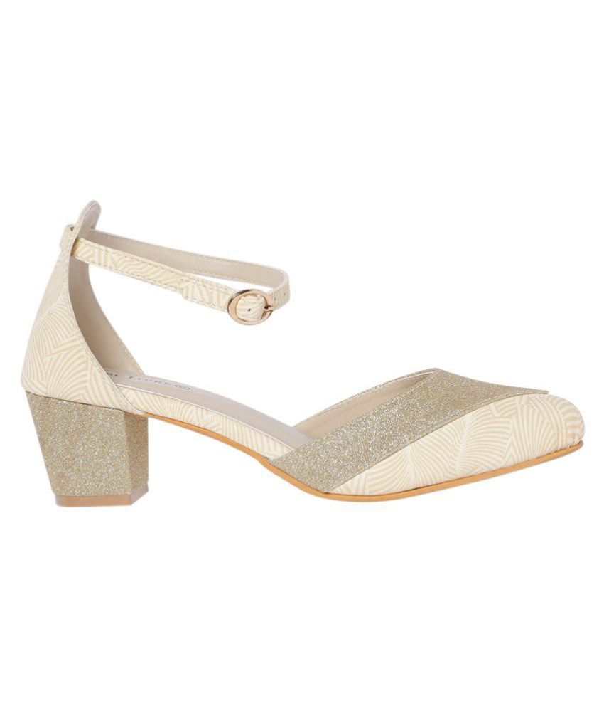 Buy MARC LOIRE Gold Block Heels 