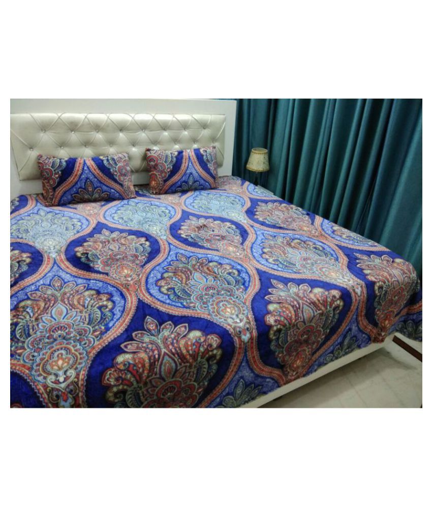 HDC Velvet Double Bedsheet with 2 Pillow Covers Buy HDC Velvet Double