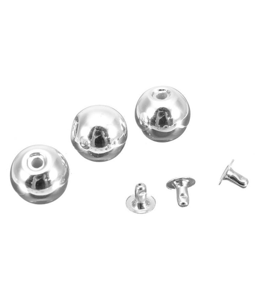 10 Sets Cone Screwback Spikes Studs 10mm Silver N3 