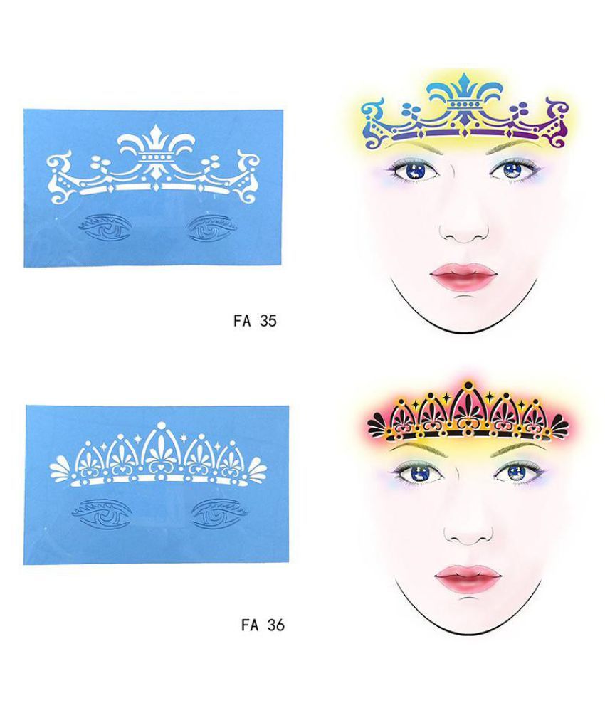 New Soft Reusable Face Paint Stencil Tattoo Template Flower Face Body