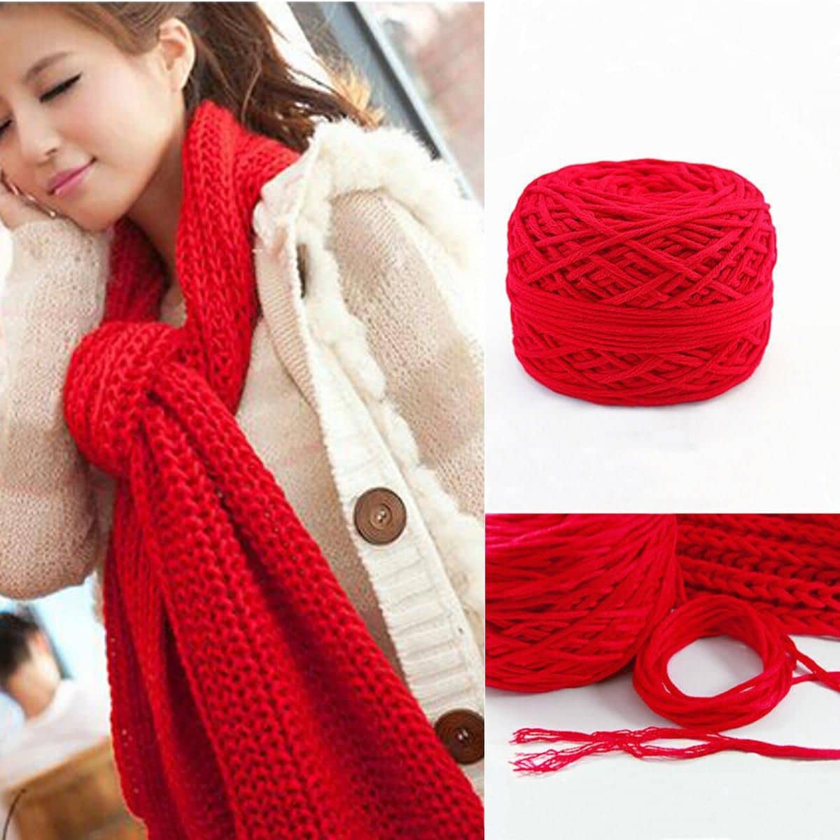 12 Colours Cotton Yarn Knitting Yarn Wool Crochet Cotton Knitting Thread Soft Warm Yarn for Knitting Crochet