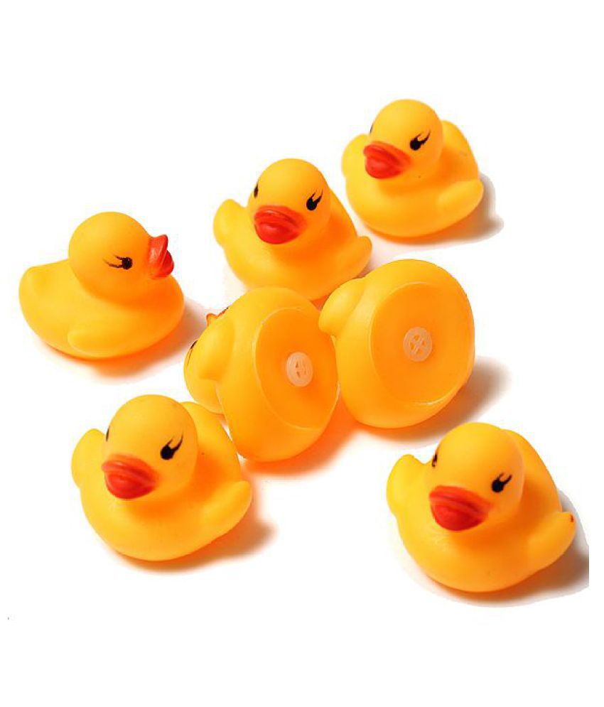 5 Pcs Yellow Baby Children Bath Toys Cute Rubber Squeaky Duck Ducky N3 