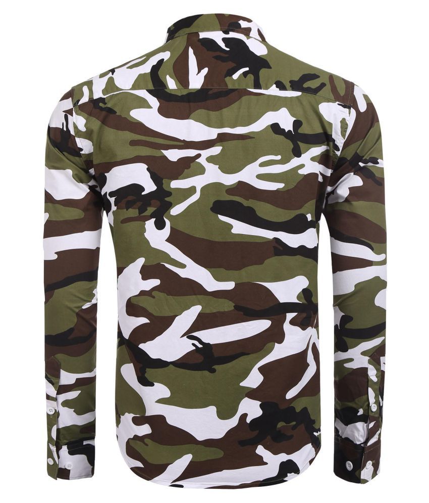 Men Turn Down Collar Long Sleeve Camouflage Casual Shirts - Buy Men ...