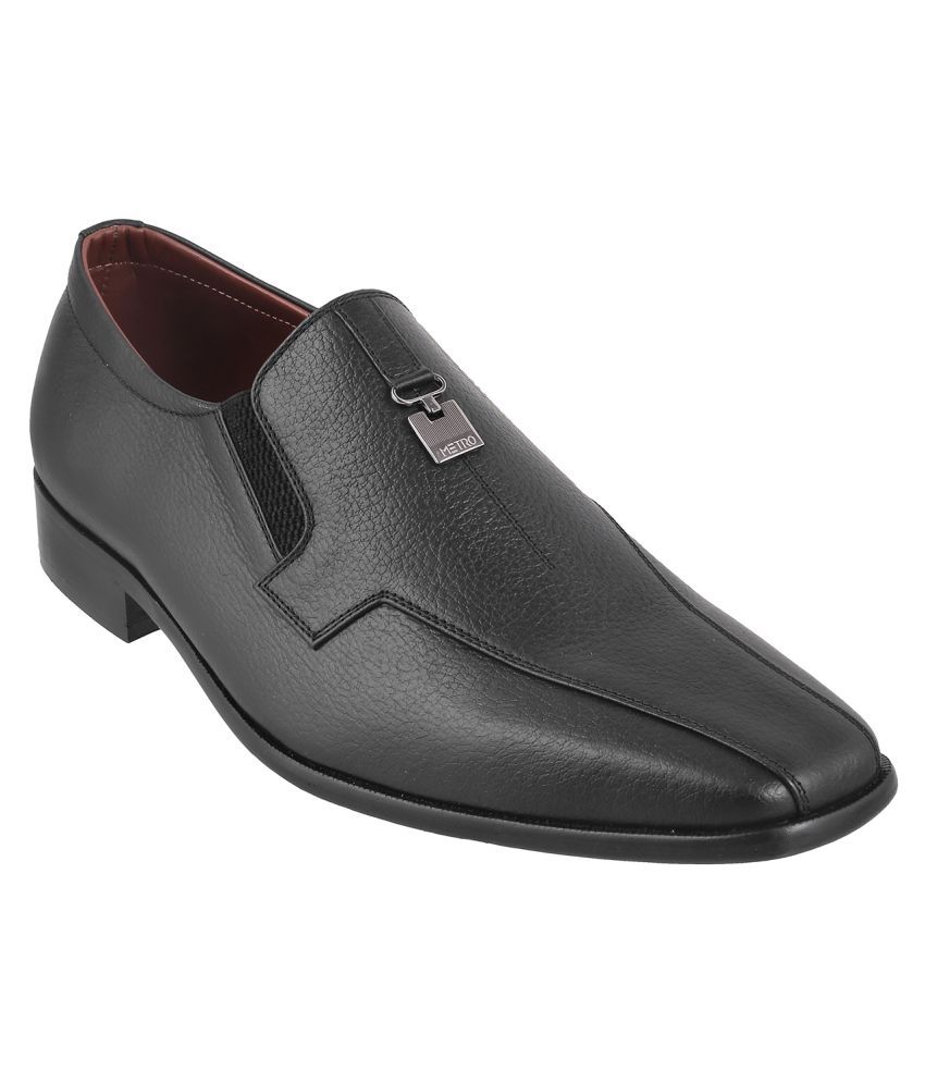 Davinchi Slip On Genuine Leather BLACK Formal Shoes Price in India- Buy ...