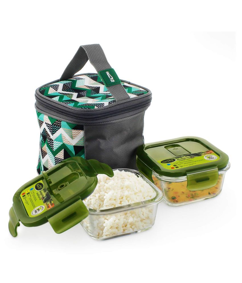 Home Puff Green Glass Lunch Box Buy Online at Best Price