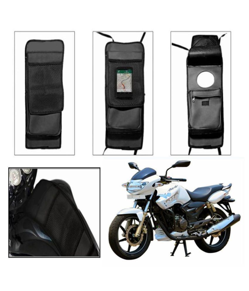 STAR SHINE BLACK UTILITY BIKE TANK COVER REXINE AND MESH WITH 3 POCKETS