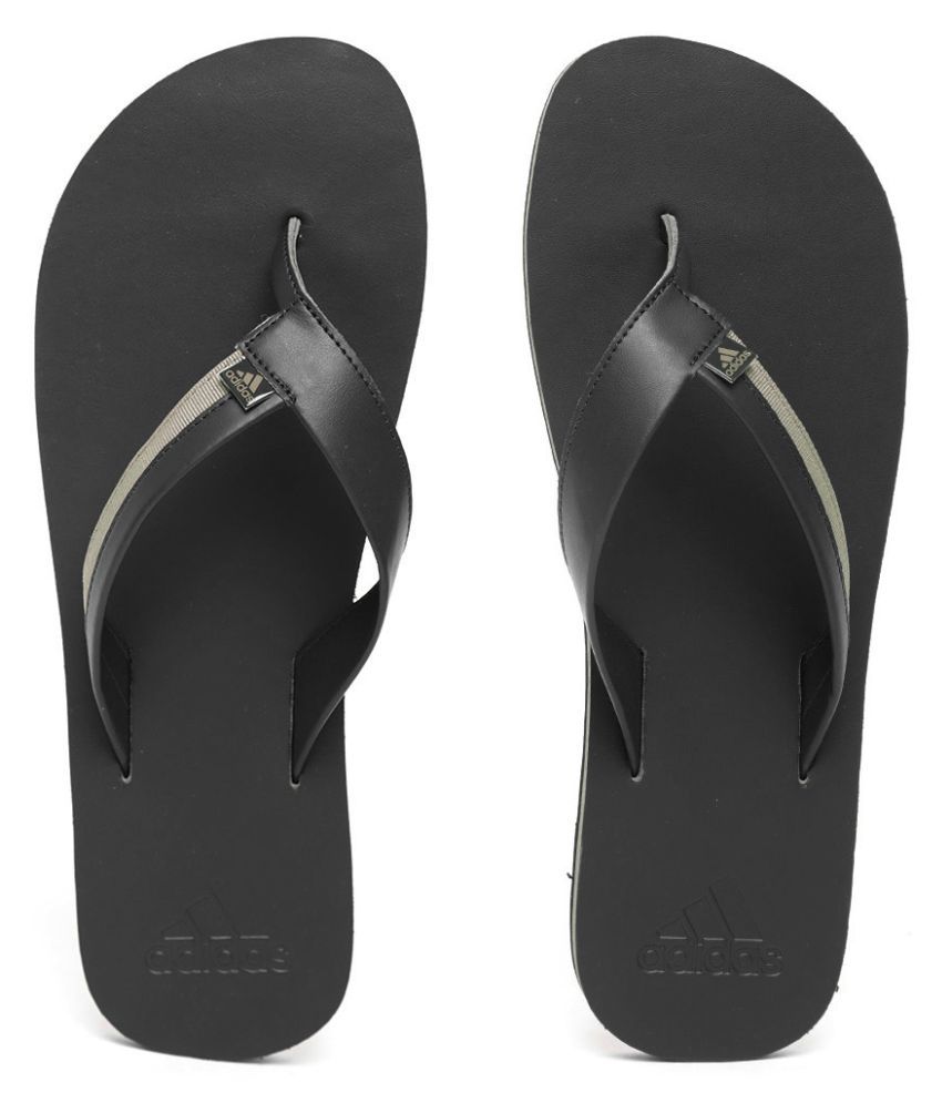 adidas black thong flip flop