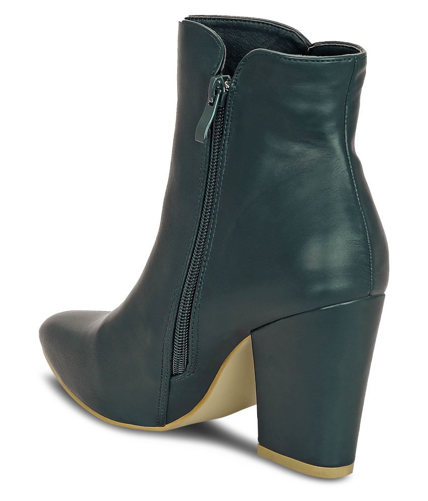 bottle green ankle boots