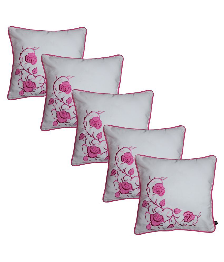     			Hugs'n'Rugs Set of 5 Cotton Cushion Covers 40X40 cm (16X16)