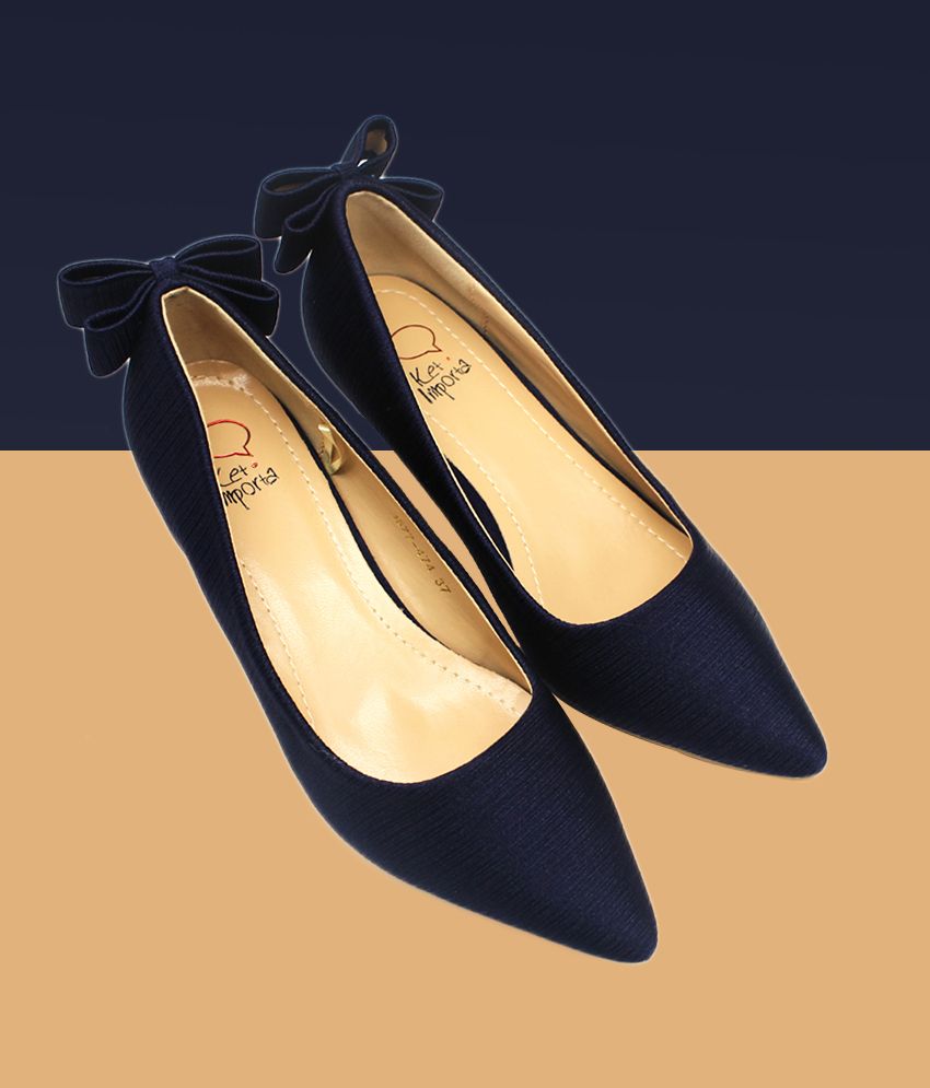 KETIMPORTA Navy Kitten Heels Price in India- Buy KETIMPORTA Navy Kitten ...