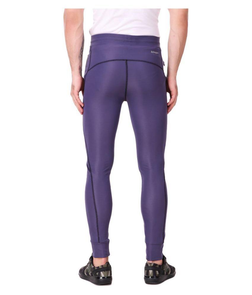 black and purple track pants