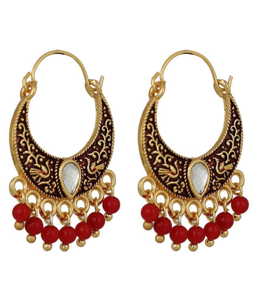     			"Piah Fashion Refined Enamel Red Beads  Earrings for Women"