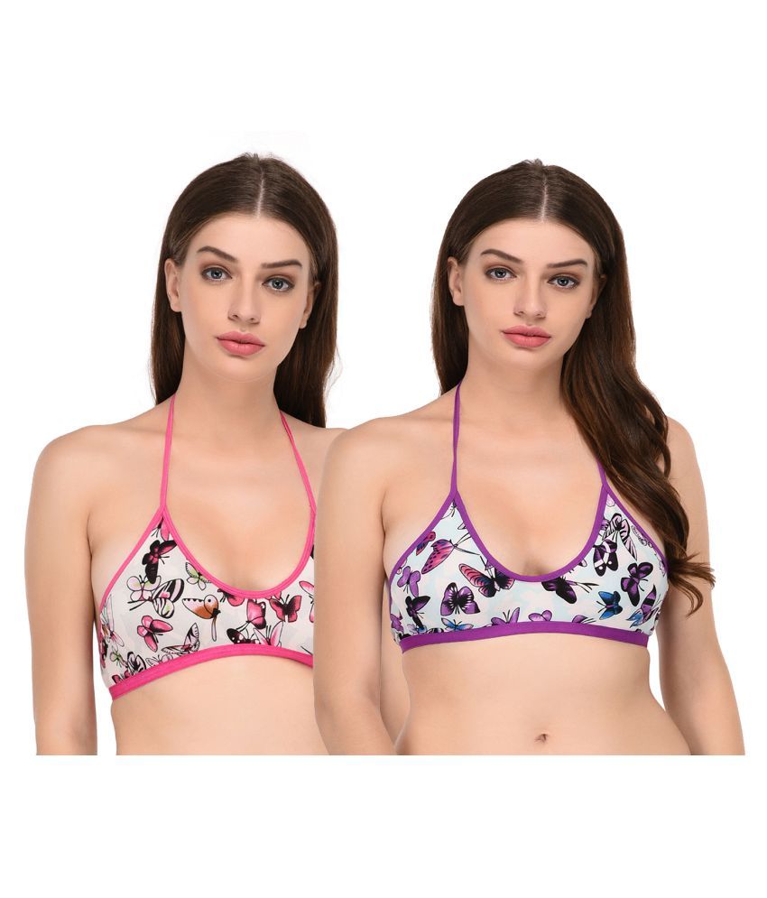     			Elina Pack of 2 Cotton Non Padded Women's T-Shirt Bra ( Multi Color )