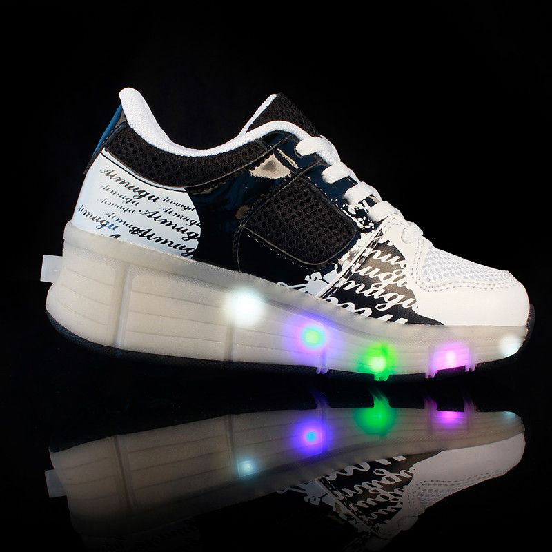 Girls Light Up Roller Skate Heelys Wheel Sneaker Shoes