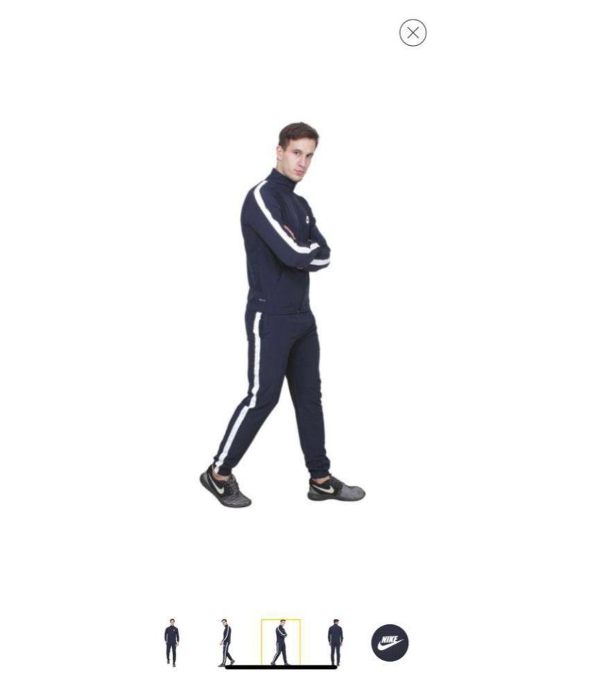 nike navy polyester lycra tracksuit