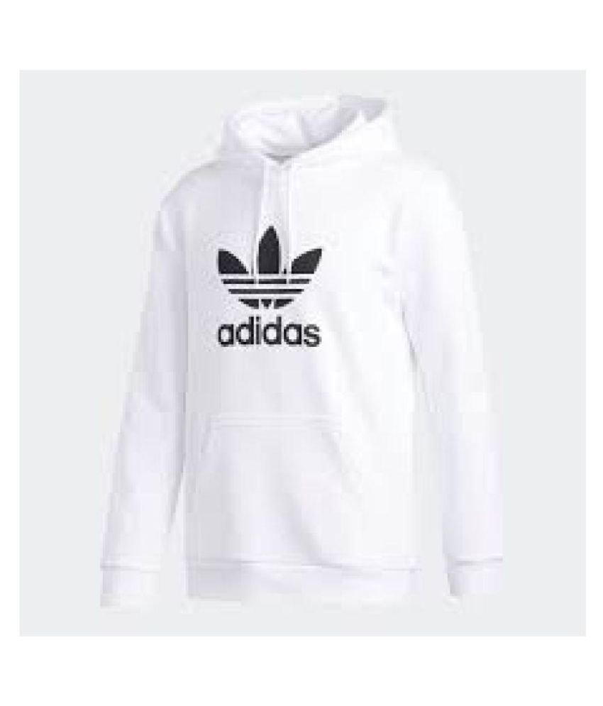 Adidas White Hooded Sweatshirt