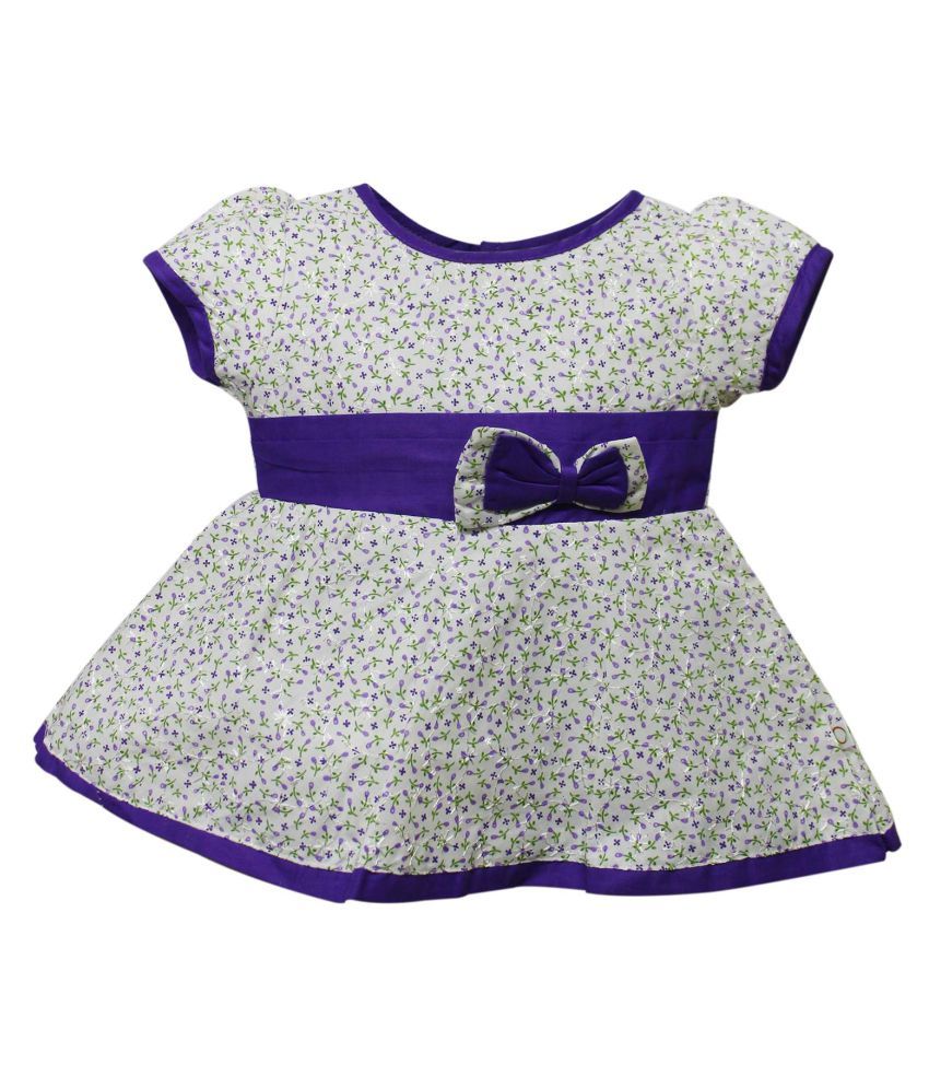 Tumble Purple Half Sleeves Frock With Bow Applique Floral Print 6 Months Buy Tumble Purple