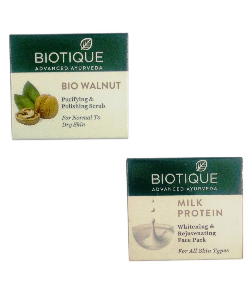 Biotique BIO WALNUT POLISHING SCRUB 50GM+MILK PROTEIN WHITENING FACE