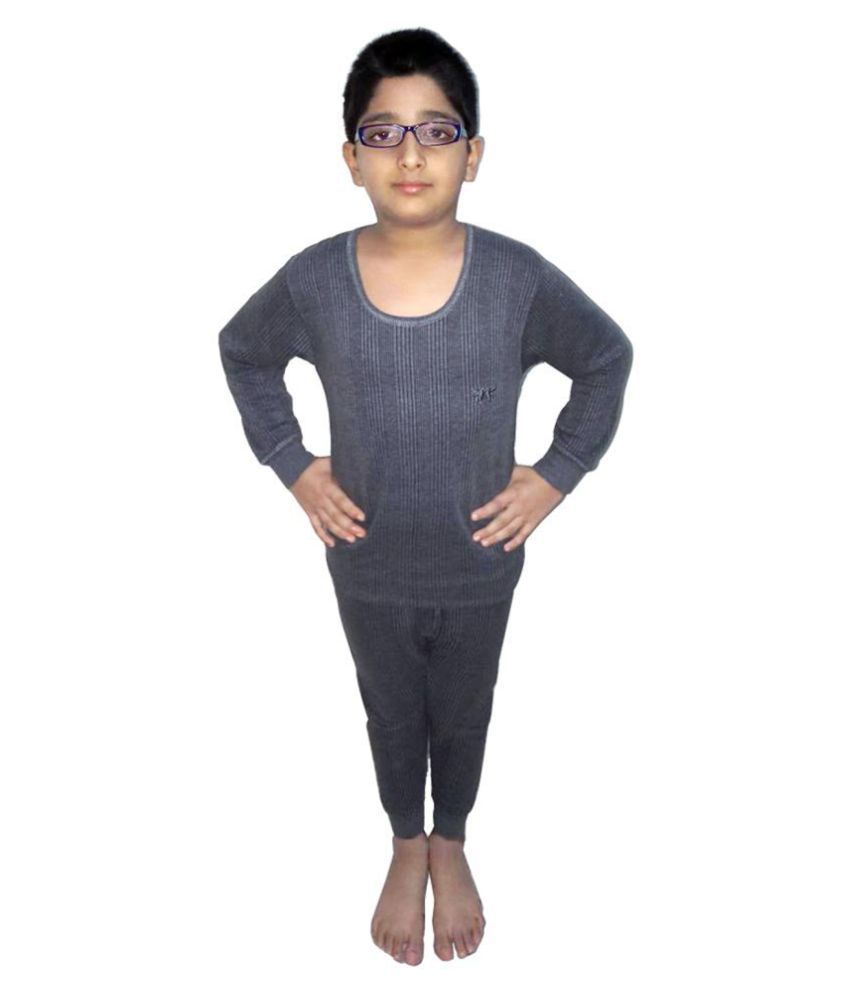     			HAP Pack of 1 Boys Cotton Blend Thermal Sets ( Grey )