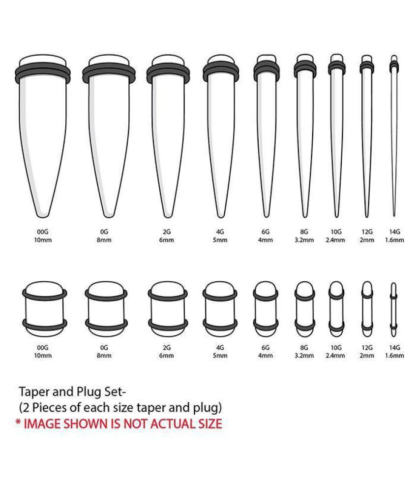 36pcs Acrylic Ear Plugs Expander Kit Taper Stretcher Gauges Stretching