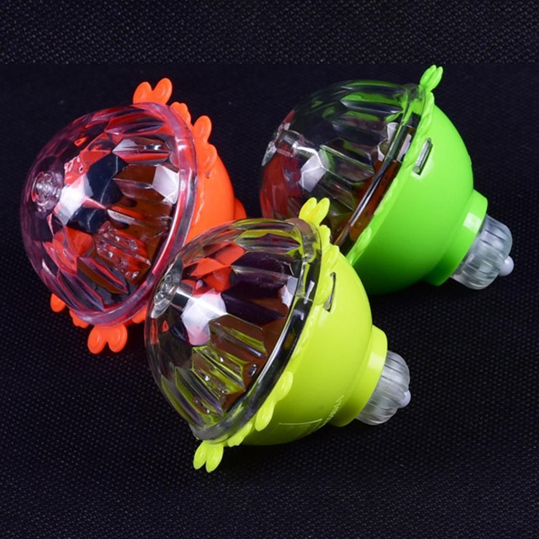 Flashing Light Up Spinning Tops PegTop Manual LED Spinner Kids Toy