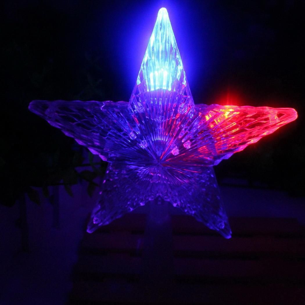 Led Five-pointed Stars Lamp Christmas Tree Top Decoration Festival 