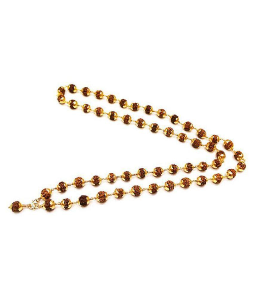     			Nitin collection  Rudraksha Gold Plated Cap Mala (50+1) Bead