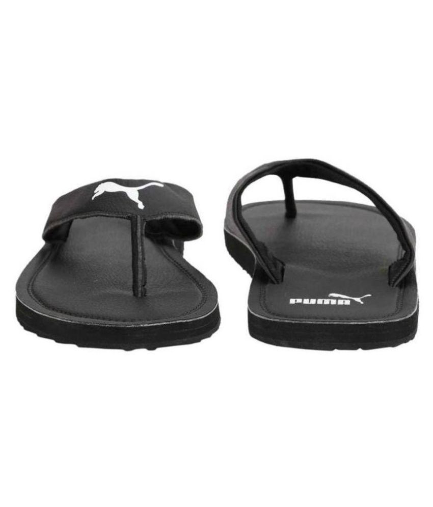 puma black thong flip flop