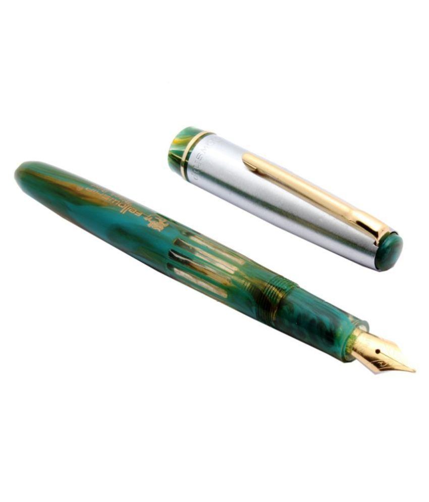 SET OF 10 pcs FELLOWSHIP BLACK BIRD MARBLE FOUNTAIN PEN WITH STEEL CAP