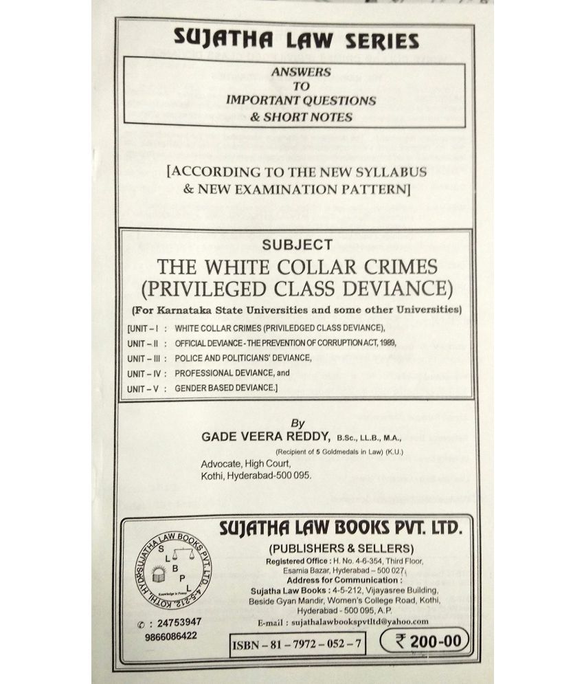 llm thesis on white collar crimes and indian legal order