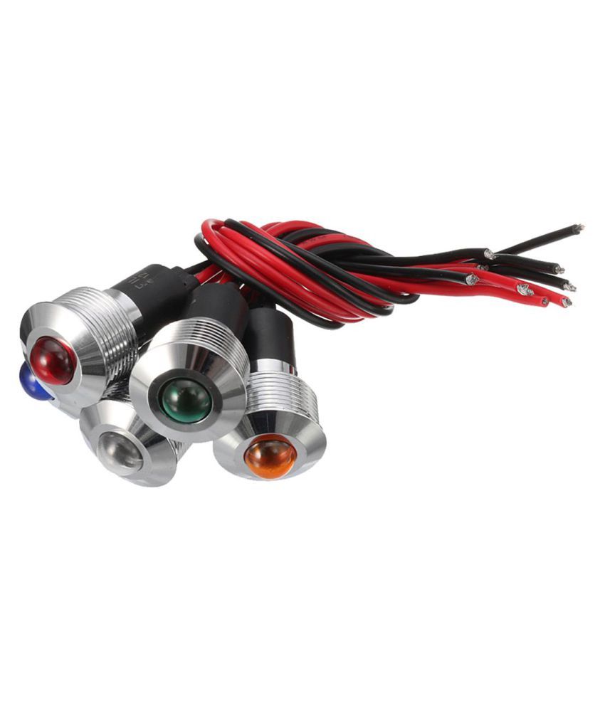 12V Metal 19mm LED Indicator Warning Light Lamp Pilot Panel Dash Car