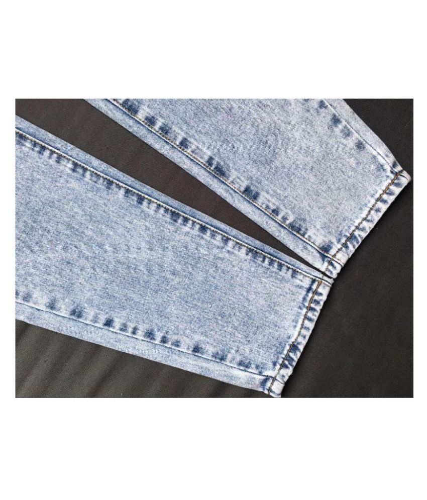 loose snow wash jeans