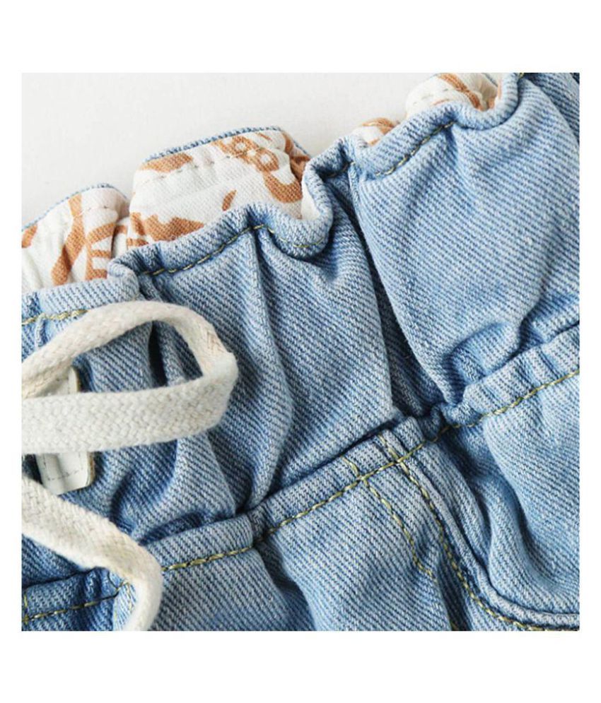 ripped cuffed offset printing jeans