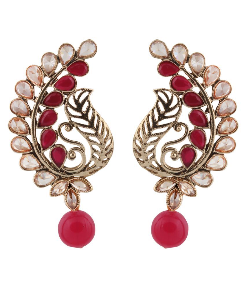    			Piah Fashion Gold Plated  Full LCT & Pink Earring For Women and Girl