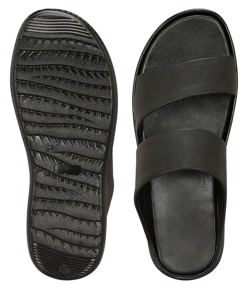 Shoe Bazar Black Leather Sandals Price in India- Buy Shoe Bazar Black ...