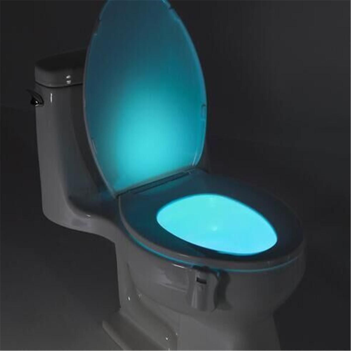8 Colors Human Motion Sensor Automatic Seats LED Light Toilet Bowl ...