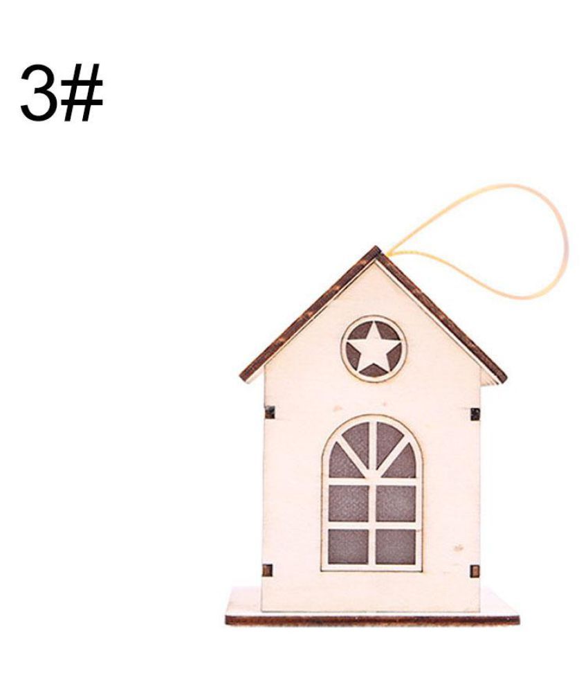 Glowing Chalet Wooden Log Cabin Ornament Hanging Creative
