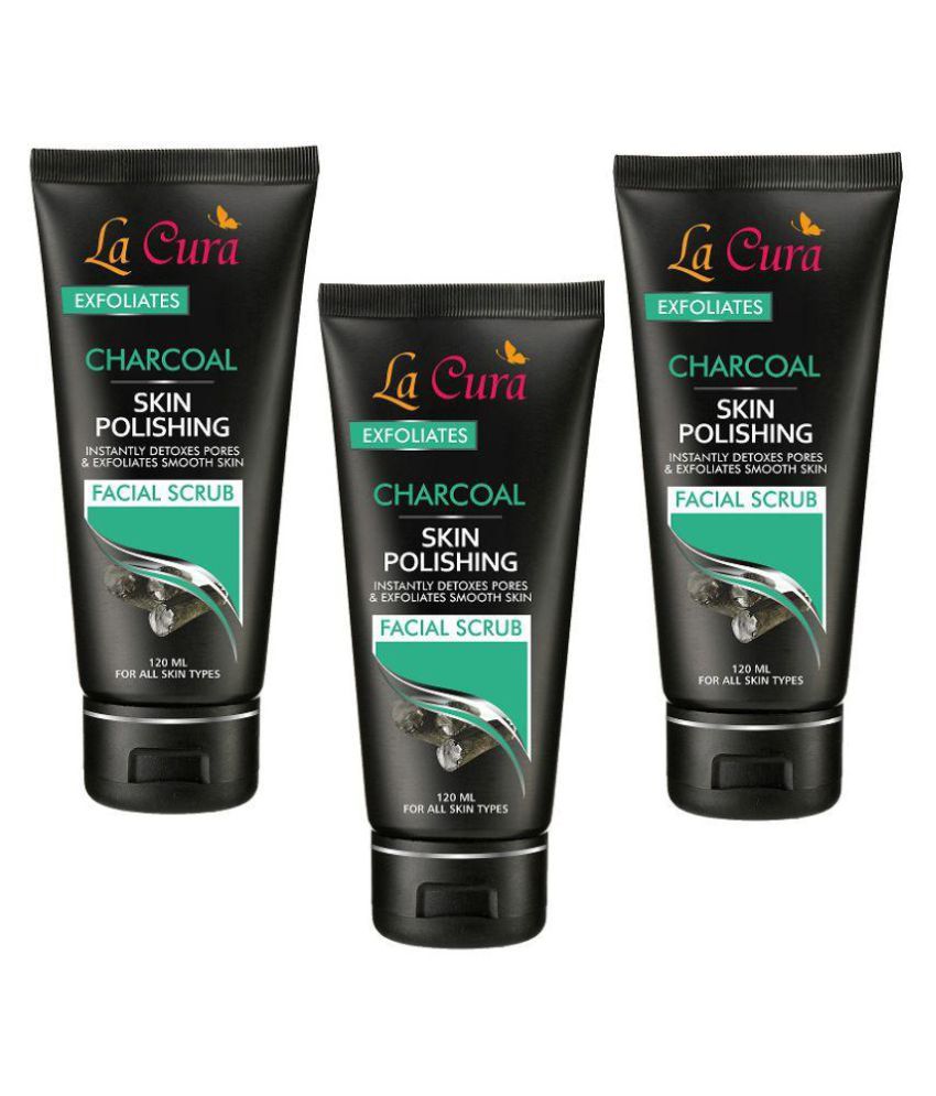     			La Cura Charcoal Skin Polishing Facial Scrub 360 ml Pack of 3
