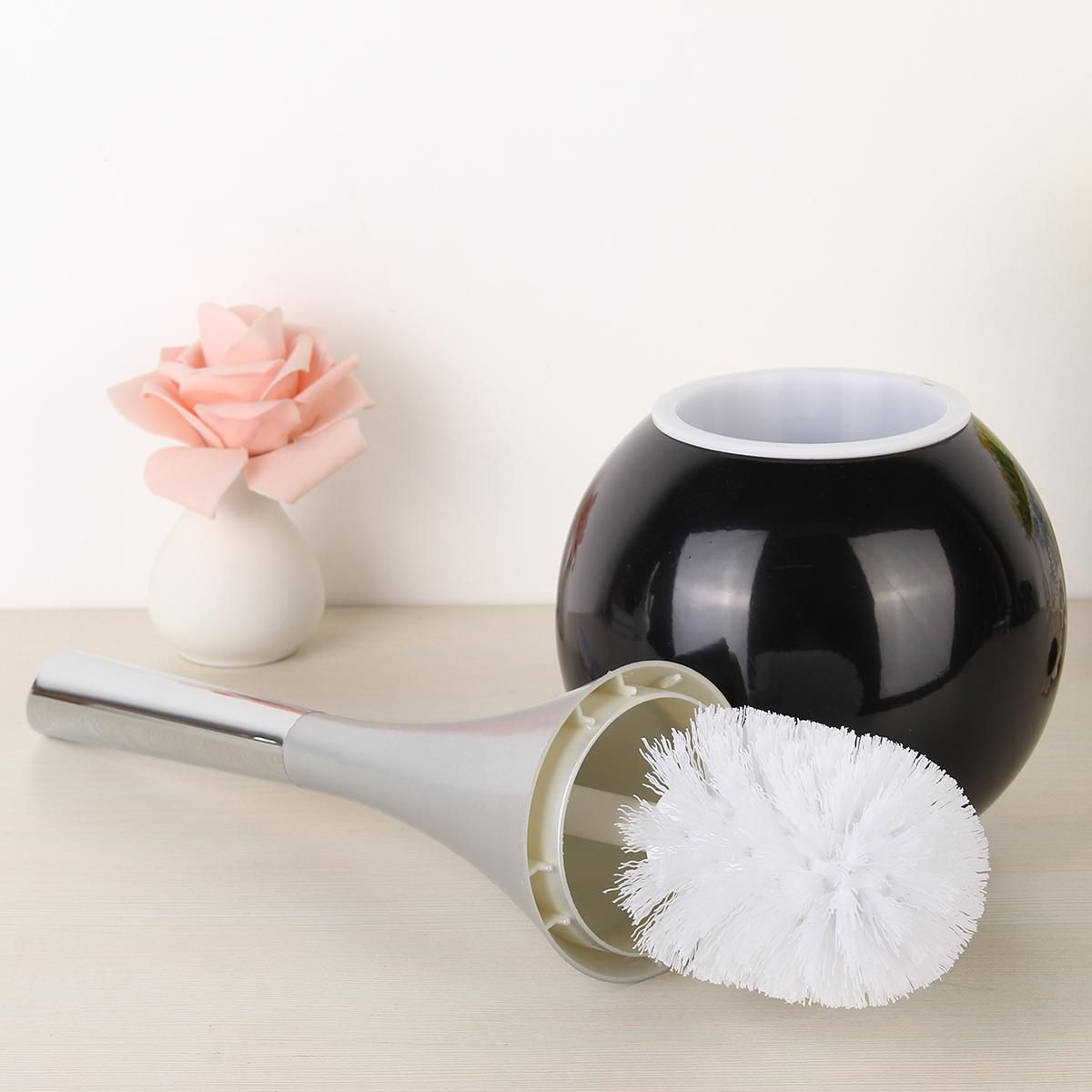WC Bathroom Toilet Scrub Cleaning Brush Holder Set With Stainless Steel Sub Base 