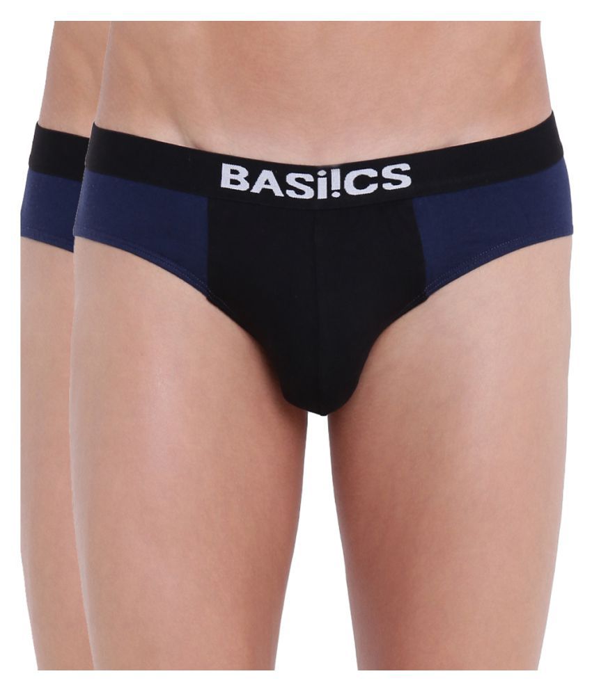     			BASIICS By La Intimo Blue Brief Pack of 2
