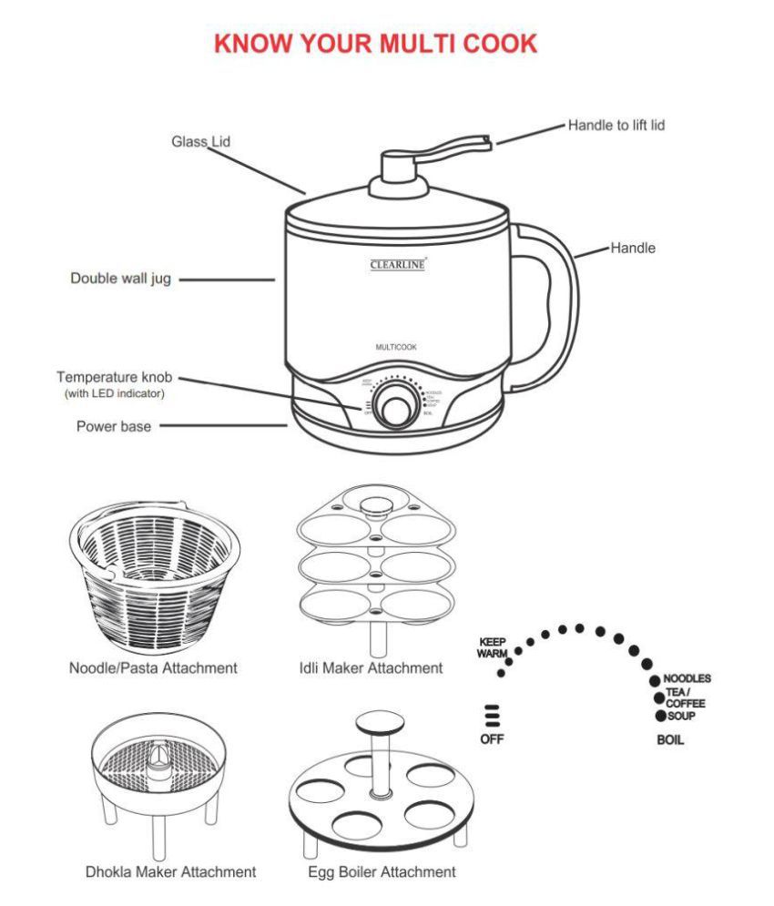 clearline multicook 8 in 1 kettle