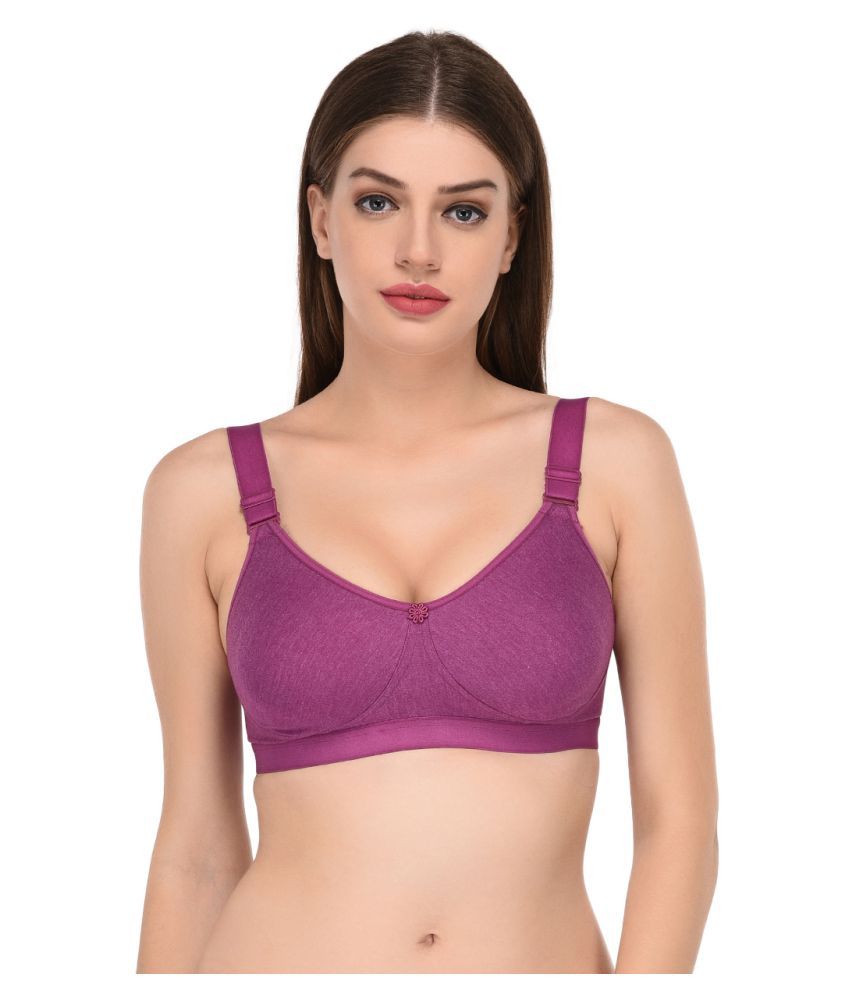     			Elina Cotton Non Padded Women's T-Shirt Bra ( Purple )